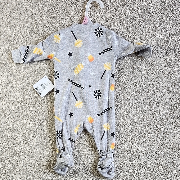 Charming Gray Kids Footie with Yellow Accents - Picture 3 of 3